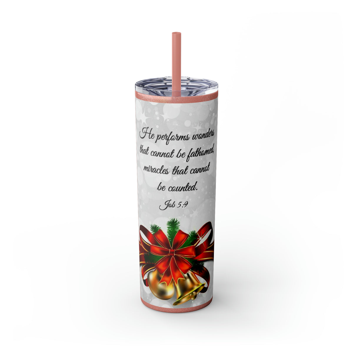 Skinny Tumbler with Straw, 20oz Christmas Holiday Season Gift Giving Family Gathering Yuletides Season Family Gifts Christmas Day Tumbler