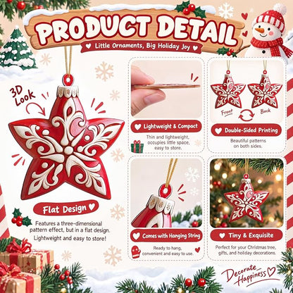 Amyhill 24 Pcs Nordic Wooden Christmas Tree Ornaments, Retro