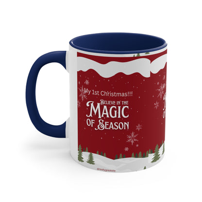 Accent Coffee Mug, 11oz Merry Christmas Holiday Gifts Christmas Holiday Season Gift Giving Family Gathering Yuletides Season Family Gifts Christmas Day Candle