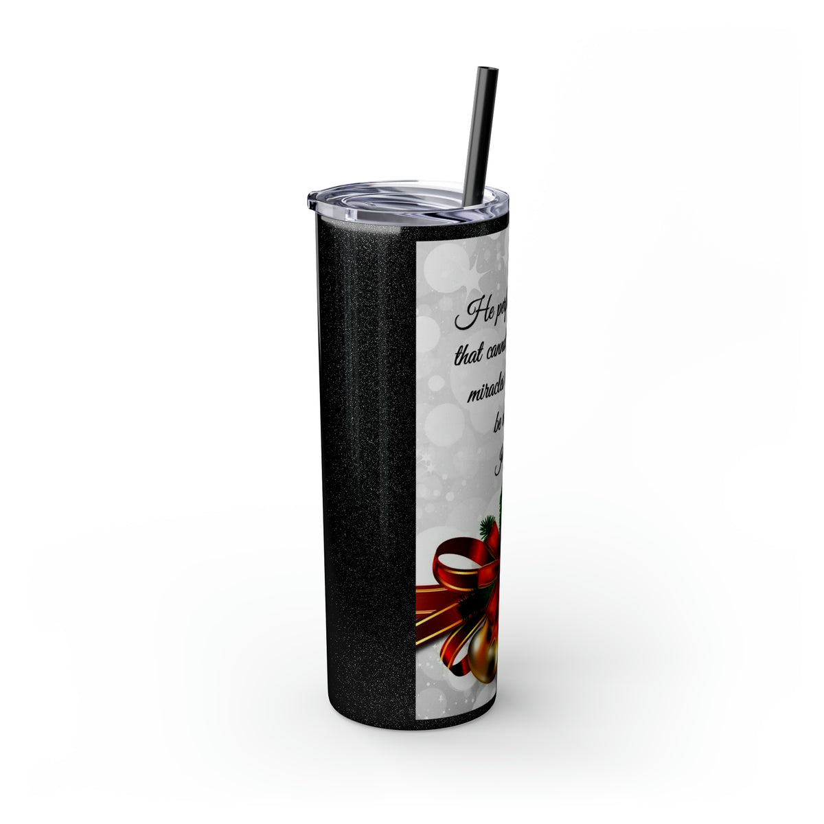 Skinny Tumbler with Straw, 20oz Christmas Holiday Season Gift Giving Family Gathering Yuletides Season Family Gifts Christmas Day Tumbler