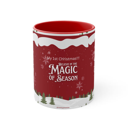 Accent Coffee Mug, 11oz Merry Christmas Holiday Gifts Christmas Holiday Season Gift Giving Family Gathering Yuletides Season Family Gifts Christmas Day Candle