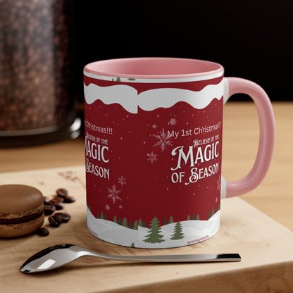 Accent Coffee Mug, 11oz Merry Christmas Holiday Gifts Christmas Holiday Season Gift Giving Family Gathering Yuletides Season Family Gifts Christmas Day Candle