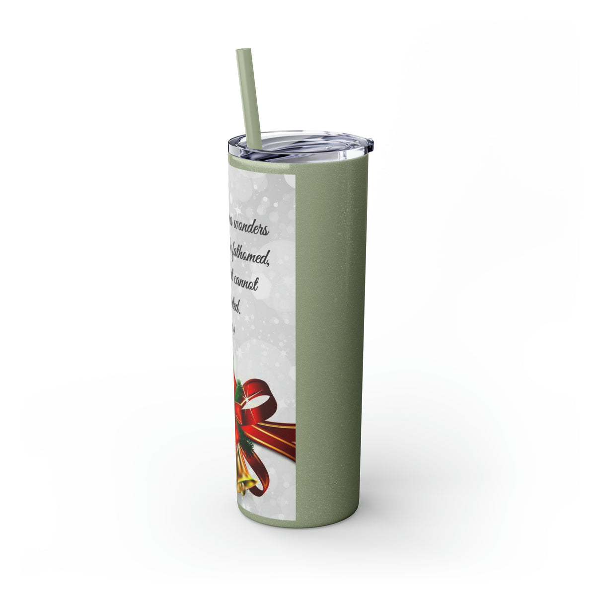 Skinny Tumbler with Straw, 20oz Christmas Holiday Season Gift Giving Family Gathering Yuletides Season Family Gifts Christmas Day Tumbler