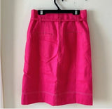 NWT J Crew Women's Pink Linen Pocket Utility Waist Tie Midi Stretch Button Skirt. Size 0.