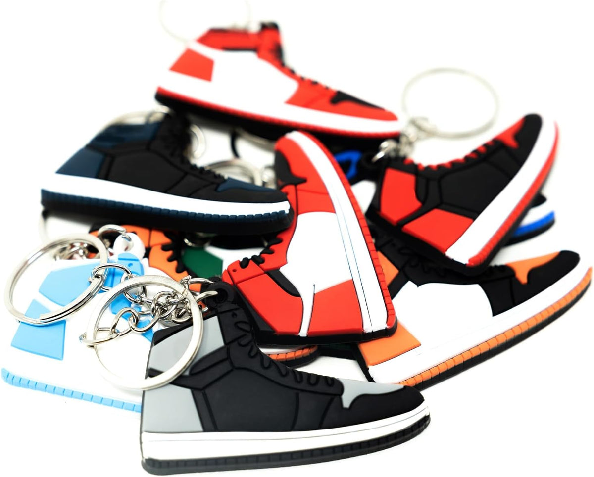 4Hrse - Retro Shoe Rubber Sneaker Keychains Birthday Party Favors Fun Gifts Hype Props Celebration Decoration Kids Mystery Goodie Bag Prizes (Retro Pack of 10)