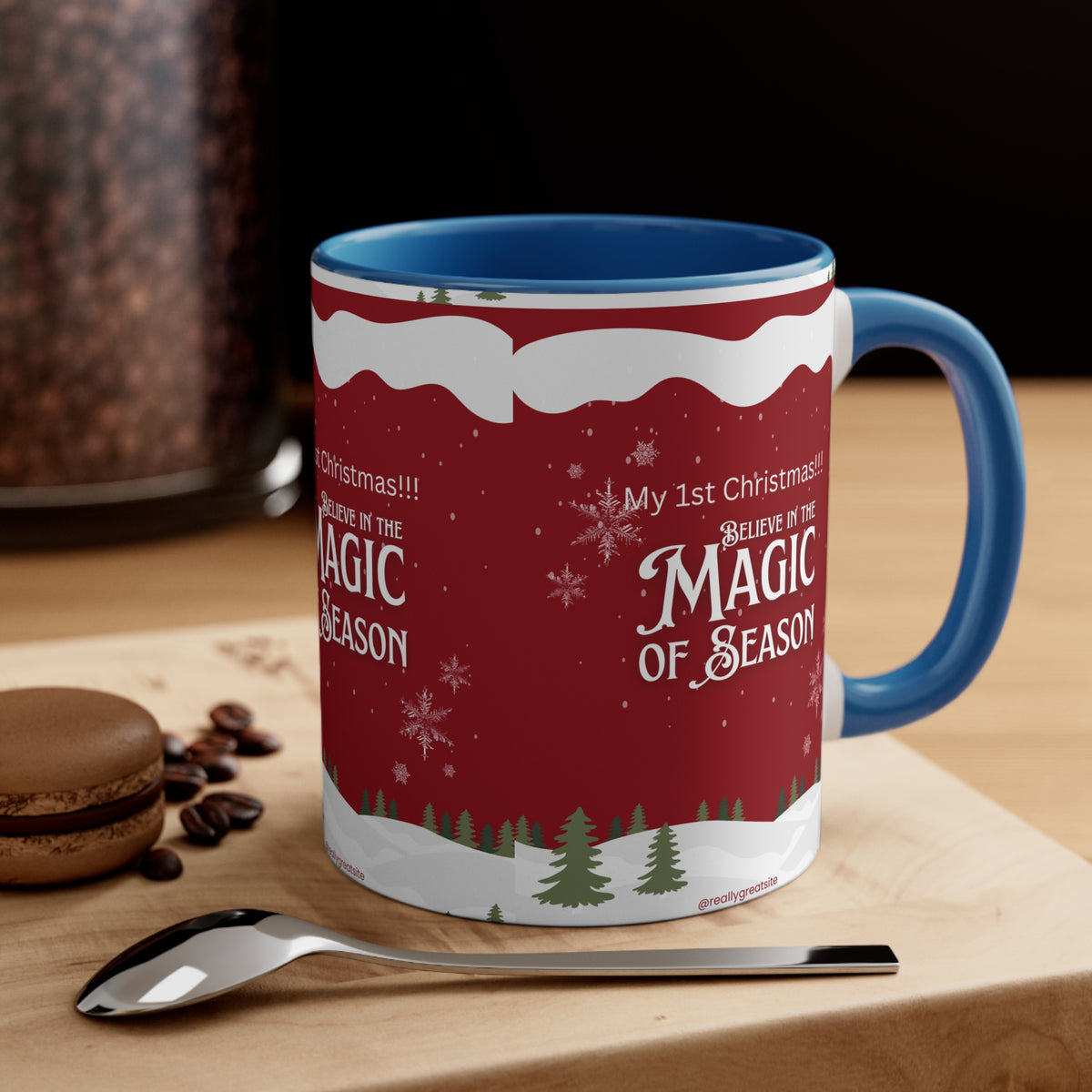 Accent Coffee Mug, 11oz Merry Christmas Holiday Gifts Christmas Holiday Season Gift Giving Family Gathering Yuletides Season Family Gifts Christmas Day Candle