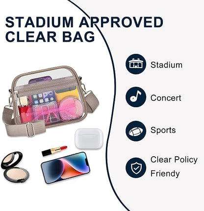 Clear Bag for Stadium Events, Women's Satchel Handbags Clear Purse