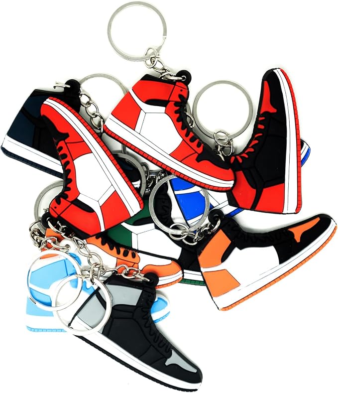 4Hrse - Retro Shoe Rubber Sneaker Keychains Birthday Party Favors Fun Gifts Hype Props Celebration Decoration Kids Mystery Goodie Bag Prizes (Retro Pack of 10)