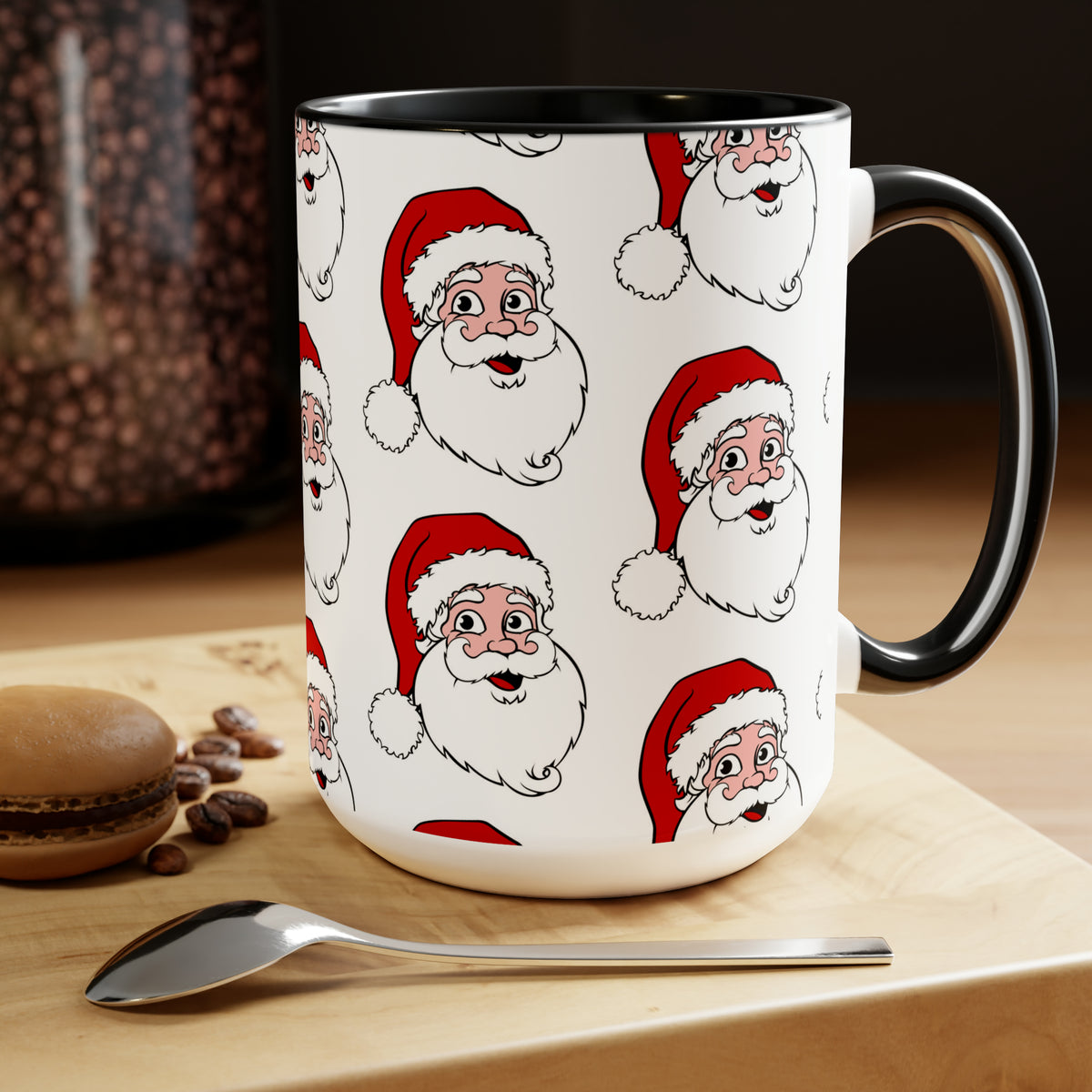 Two-Tone Coffee Mugs, 15oz Christmas Mug Holiday Season Gift Giving Family Gathering Yuletides Season Family Gifts Christmas Day Cup