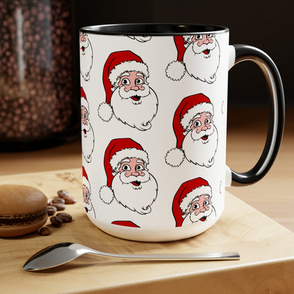 Two-Tone Coffee Mugs, 15oz Christmas Mug Holiday Season Gift Giving Family Gathering Yuletides Season Family Gifts Christmas Day Cup