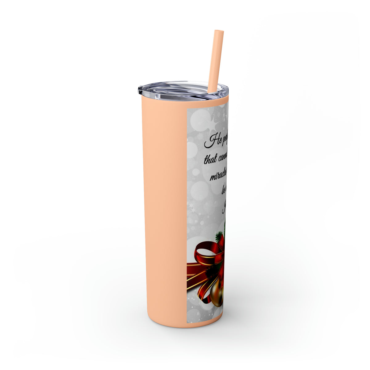 Skinny Tumbler with Straw, 20oz Christmas Holiday Season Gift Giving Family Gathering Yuletides Season Family Gifts Christmas Day Tumbler