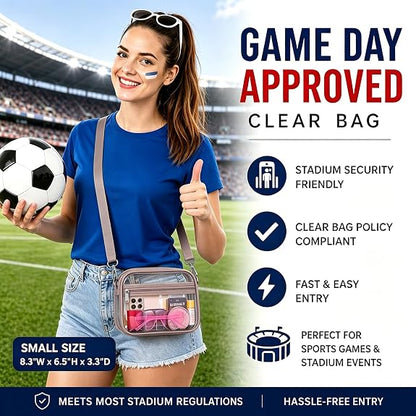 Clear Bag for Stadium Events, Women's Satchel Handbags Clear Purse