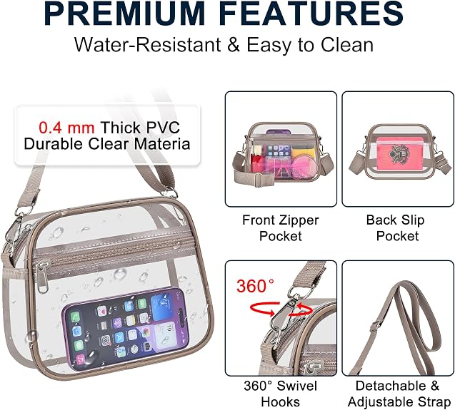 Clear Bag for Stadium Events, Women's Satchel Handbags Clear Purse