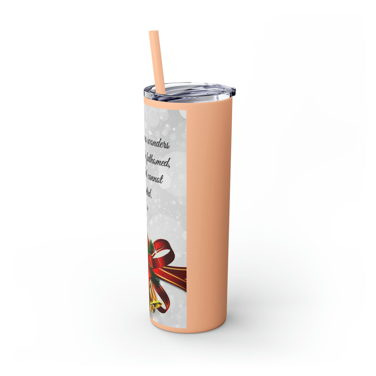 Skinny Tumbler with Straw, 20oz Christmas Holiday Season Gift Giving Family Gathering Yuletides Season Family Gifts Christmas Day Tumbler