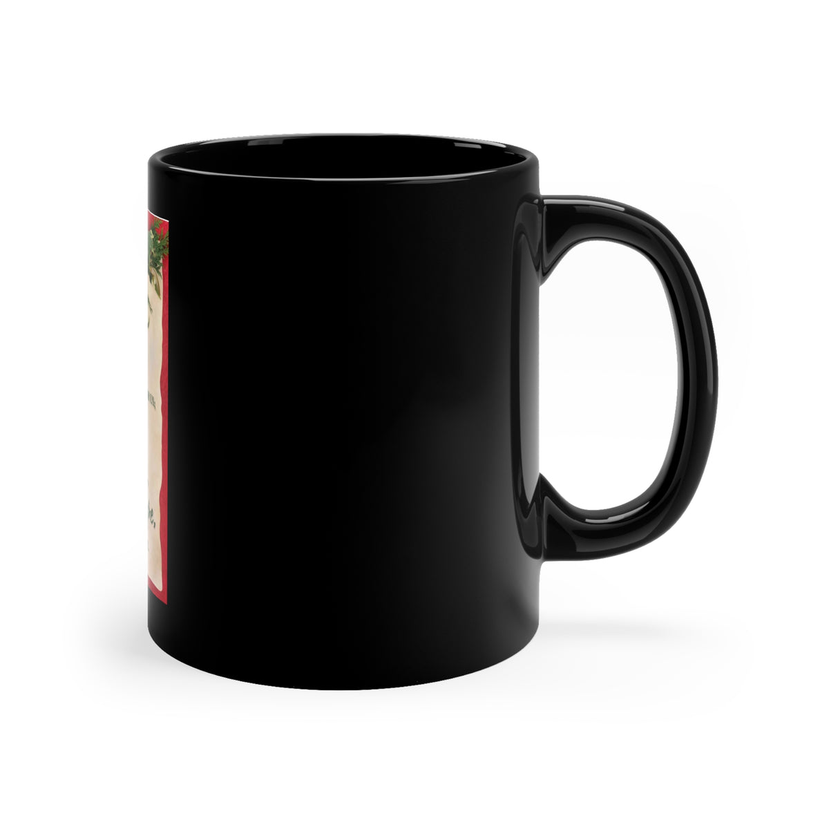 Black Coffee Mug, 11oz Christmas Mug Holiday Season Gift Giving Family Gathering Yuletides Season Family Gifts Christmas Day Cup