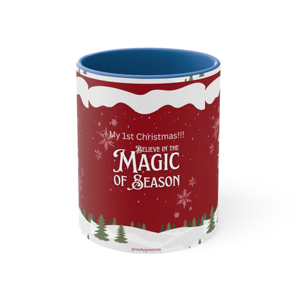 Accent Coffee Mug, 11oz Merry Christmas Holiday Gifts Christmas Holiday Season Gift Giving Family Gathering Yuletides Season Family Gifts Christmas Day Candle