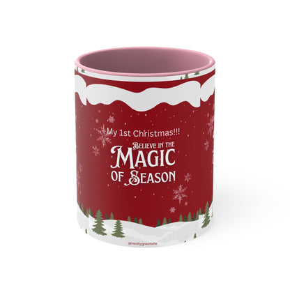 Accent Coffee Mug, 11oz Merry Christmas Holiday Gifts Christmas Holiday Season Gift Giving Family Gathering Yuletides Season Family Gifts Christmas Day Candle