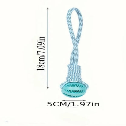 Interactive Dog Toy Tug Rope, Treat Dispenser Ball, Chew Toy for Large Breeds, Durable & Dental Health (Colors Vary)