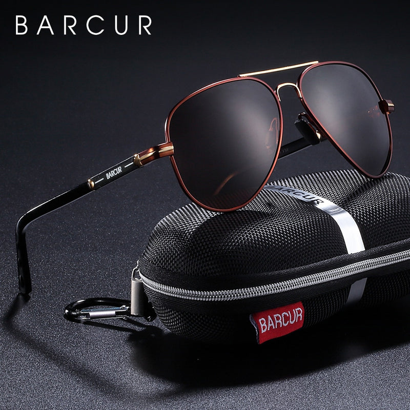 BARCUR Men Sunglasses Pilot Polarized Sun glasses Male Women accessories Driving Oculos Gafas De Sol