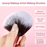 Jessup Makeup Brushes Set 6-25pcs Foundation Powder Eyeshadow Liner Brush Blending Highlighter RoseGold/Black