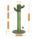 Cute Cactus Pet Cat Tree Toy with Ball Scratching Post for Cat Kitten Climbing Mushroom Condo Protecting Furniture Fast Delivery