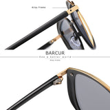 BARCUR Luxury Polarized Sunglasses Women Round Sun Glassess Ladies Lunette De Soleil Femme