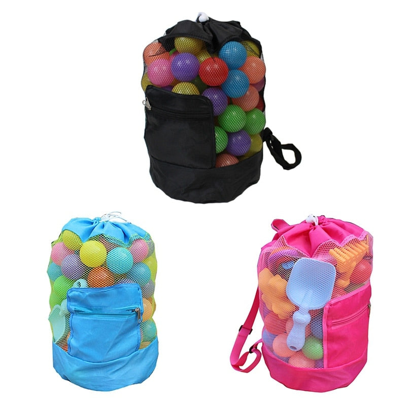 Outdoor Swimming Beach Bag Swimming Bag Foldable Mesh Children Beach Toy Organizer Baskets Storage Backpack for Kids Summer