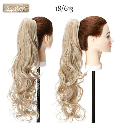 S-noilite Synthetic 12-26inch Claw Clip On Ponytail Hair Extension Ponytail Extension Hair For Women Pony Tail Hair Hairpiece