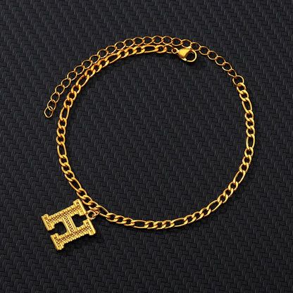 Large Initial Letter Anklets For Women Stainless Steel Letter A-Z Anklet Bracelet Foot Beach Summer Jewelry Gift bijoux Femme