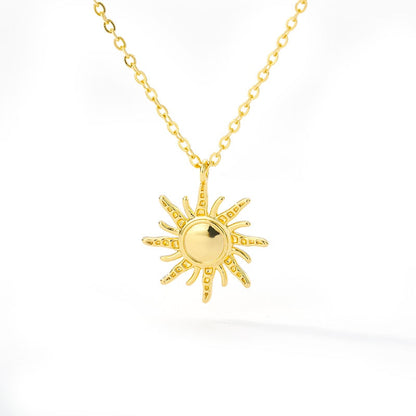 Simple Sun flower Pendant Necklace Stainless Steel  Necklace For women kid birthday Chirstma Gift Jewelry
