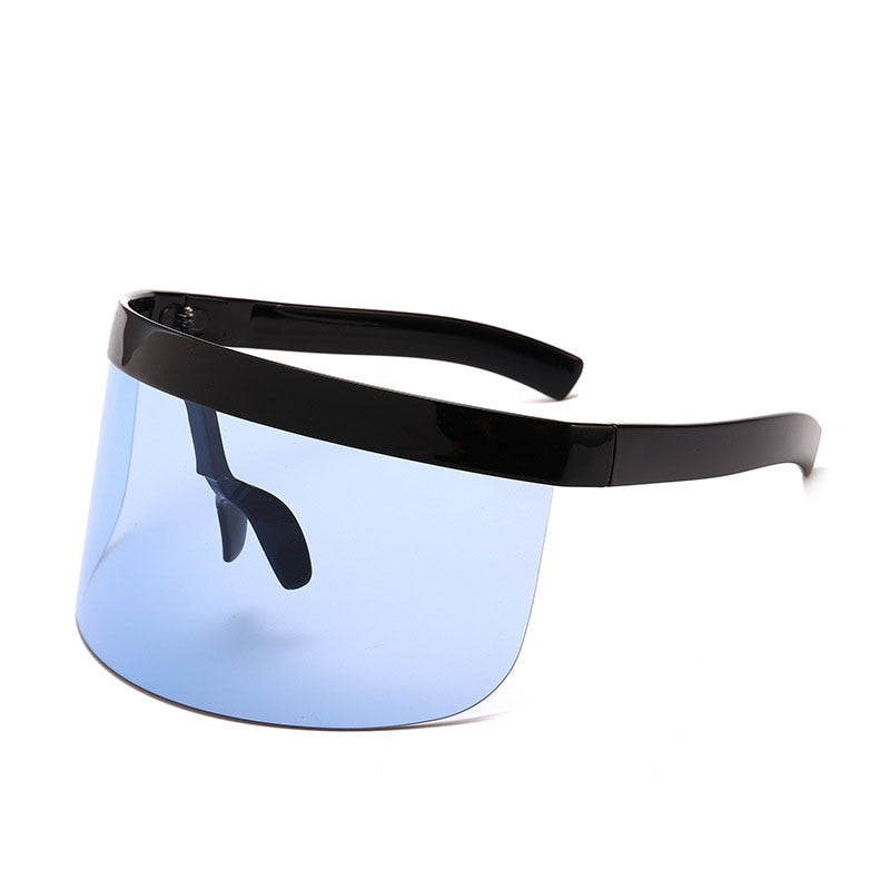 Oversized Sunglasses women 2019 Mirrored Mask Shape Shield Style Men Women Windproof One Large Rimless Lens Sun Glasses