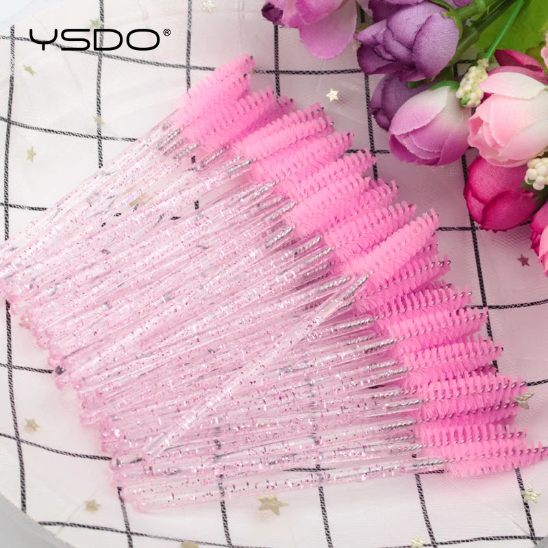 HOT 5/50 PCS Crystal Eyelashes Brush Comb Eye Lashes Extension Mascara Wands Makeup Tools Professional Makeup Beauty Tool