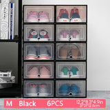 6 Packs Transparent Shoe Box Shoes Organizers Plastic Thickened Foldable Dustproof Storage Box Stackable Shoe Cabinet