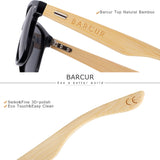 BARCUR Polarized Glasses Men Bamboo Wood Sun Glasses Women Fashion Mirror Sunglasses Brand Designer Eyewear