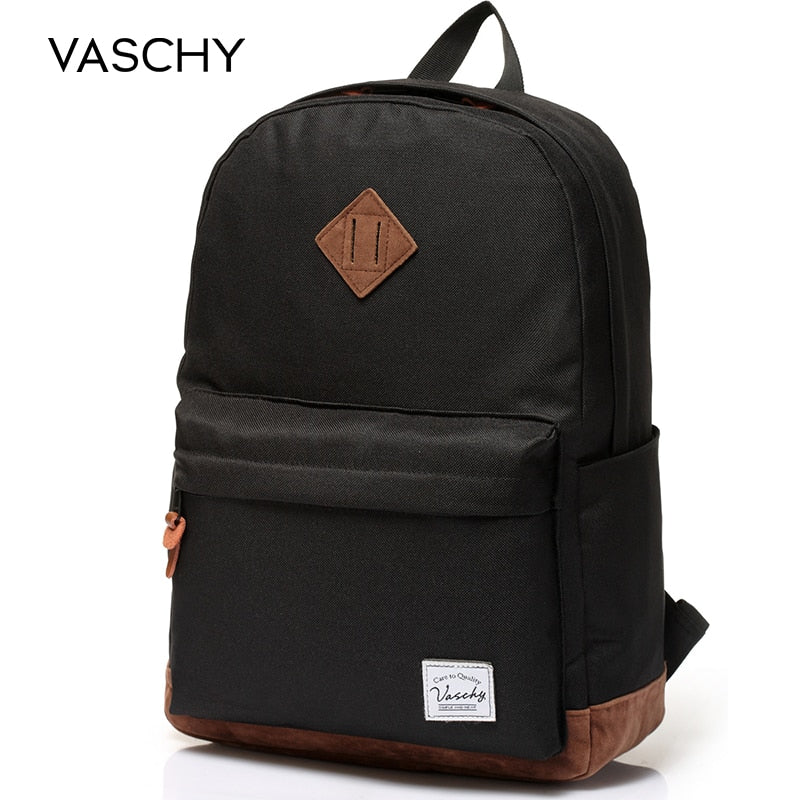 Backpack for Men and Women VASCHY Unisex Classic Water Resistant Rucksack School Backpack 15.6Inch Laptop for Teenager