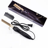 Copper Hot Comb Straightener for Wigs Afro Hair Heating Comb Straightening Brush Electric Pressing Comb Curler Hair Straightener