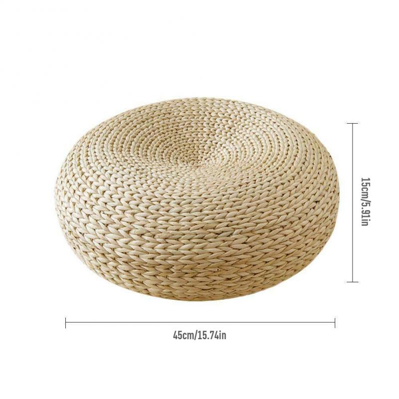 Natural Straw Round Ottoman Tatami Cushion Floor Chair Cushion Yoga Meditation Round Japanese Sitting Pad