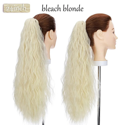 S-noilite Synthetic 12-26inch Claw Clip On Ponytail Hair Extension Ponytail Extension Hair For Women Pony Tail Hair Hairpiece