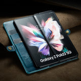 for Samsung Galaxy Z Fold3 5G Fold 3 Retro Purse Leather Case,CaseMe Luxury Magneti Card Holder Wallet Cover for Galaxy Fold 3