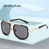 SHAUNA Double Bridges Fashion Square Sunglasses Brand Designer Outdoor Sun Glasses Shades UV400