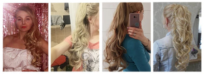S-noilite Synthetic 12-26inch Claw Clip On Ponytail Hair Extension Ponytail Extension Hair For Women Pony Tail Hair Hairpiece