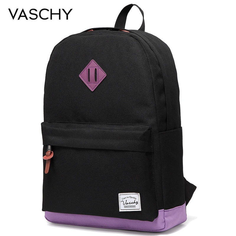 Backpack for Men and Women VASCHY Unisex Classic Water Resistant Rucksack School Backpack 15.6Inch Laptop for Teenager