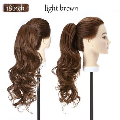 S-noilite Synthetic 12-26inch Claw Clip On Ponytail Hair Extension Ponytail Extension Hair For Women Pony Tail Hair Hairpiece