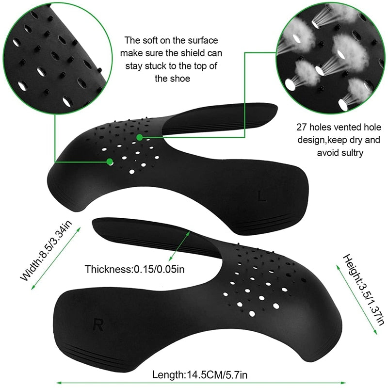 1Pair Anti Crease Shoe Head Protector for Casual Sneaker Anti Wrinkle Shoe Toe Caps Support Stretcher Expander Shoes Protection