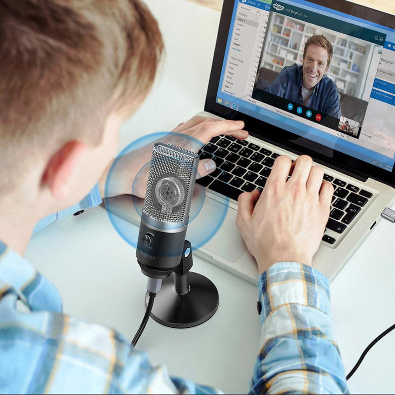 FIFINE USB Microphone for laptop and Computers for Recording Streaming Voice overs Podcasting for Audio & Video K670