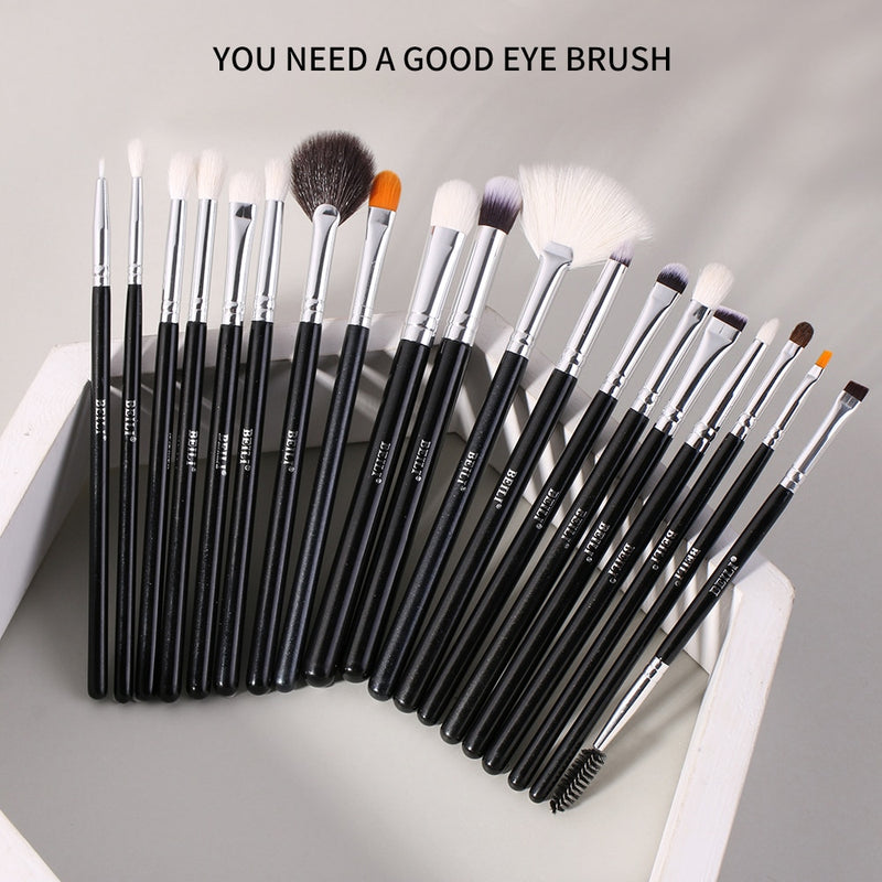 BEILI Goat Makeup Brush Set Eyeshadow Makeup Brushes Professional Foundation Blending Eyebrow Fan Blush