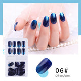 New Hot Reusable Stick-On-Nails 24PCS Reusable Full Cover False Nail Artificial Tips Press On Nails Art Stick on Nails Tips