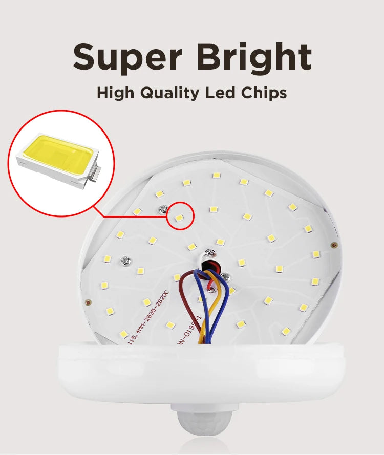 LED Lamp with Motion Sensor Ceiling Lights PIR Night Light Sensor Wall Lamps 110V 220V 18W 15/20/30/40W for Home Stairs Hallway