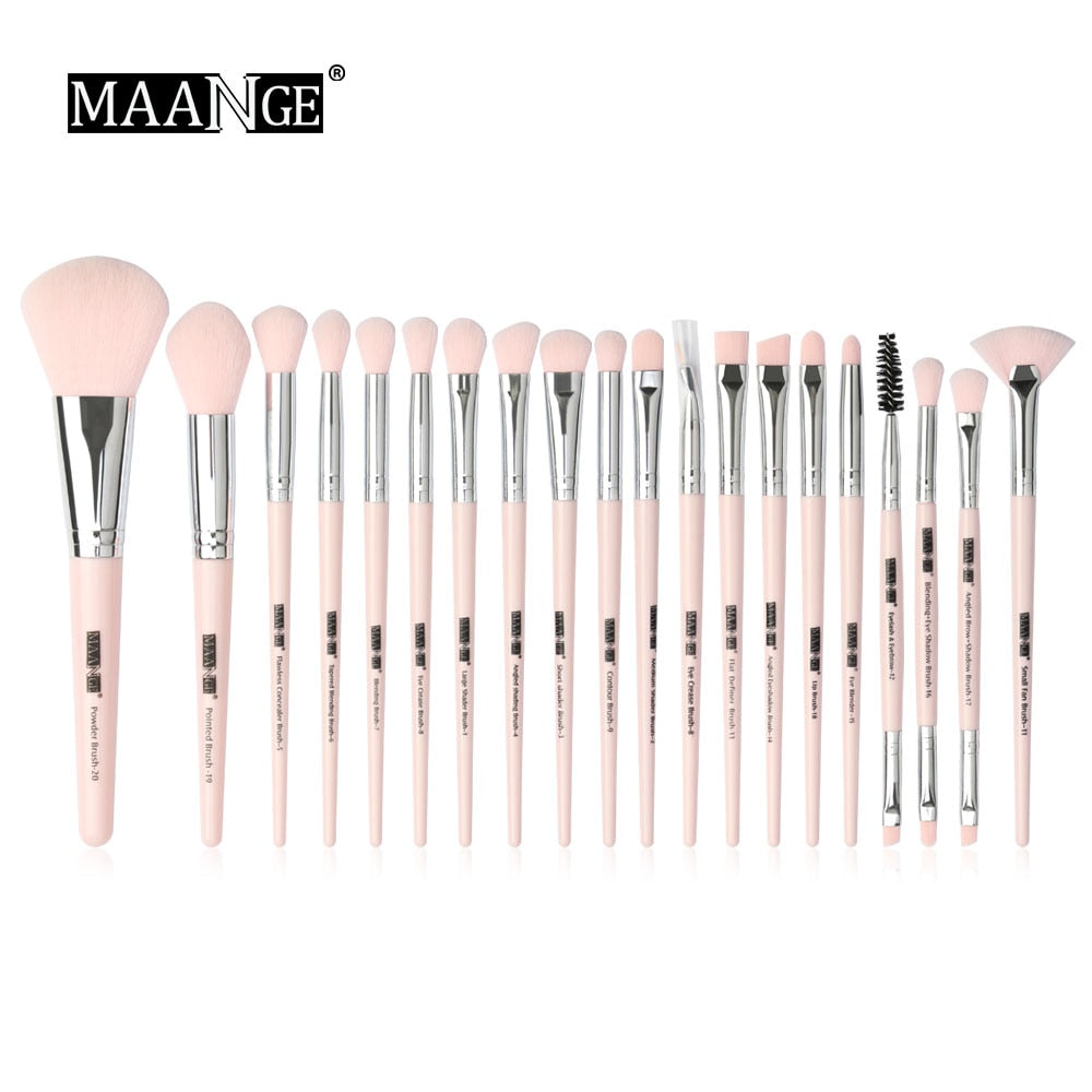 MAANGE-Ensemble de pinceaux de maquillage avec sac, poudre, fard à barrage, mélange, eyeliner, cils, Jules, portable, Pro, 12/20 pièces