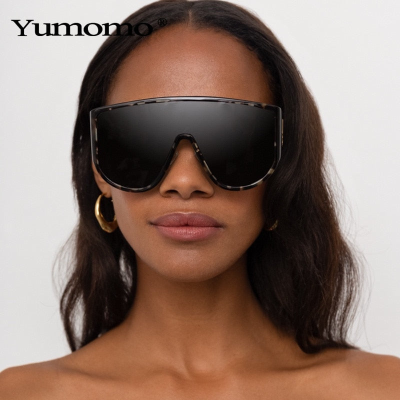 Fashion Oversized Sunglasses Women Men Sun Glasses Retro One-piece Windproof Goggles Mirror Sunglass Brand Design UV400